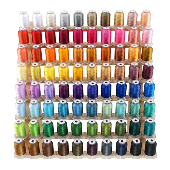 New Brothread 80 Spools Polyester Embroidery Machine Thread Kit 40 WT 500M (550Y) Each Spool