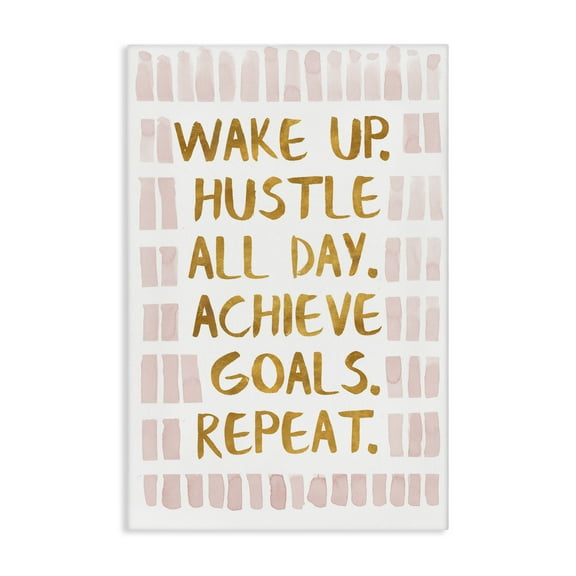 Stupell Industries Wake Up & Hustle Typography Painting Gallery Wrapped Canvas Art Print Wall Art, 16 x 24