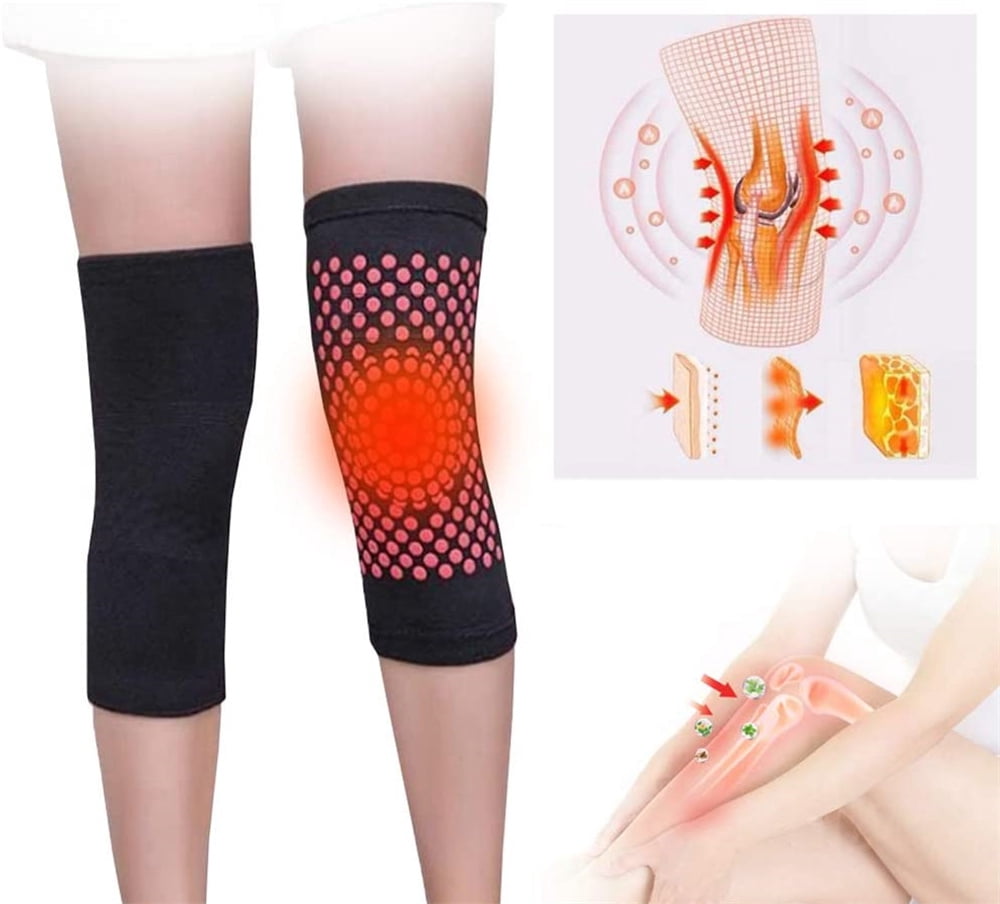 NOGIS 2 Pairs Self Heating Knee Brace for Women Men Stretchy Warm Cotton Sleeve Knee Support Hot Therapy Knee Pads for Knee Injury Arthritis Joint Pain Soreness Cramps Muscle pain Relief