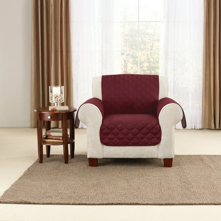 Reversible Chair Furniture Protector Taupe - Sure Fit: Polyester Slipcover, Indoor Use, Machine Washable