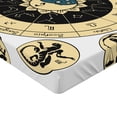 thumbnail image 2 of Ambesonne Astrology Fitted Sheet, Zodiac Chart, Twin Size, Black White and Yellow, 2 of 3