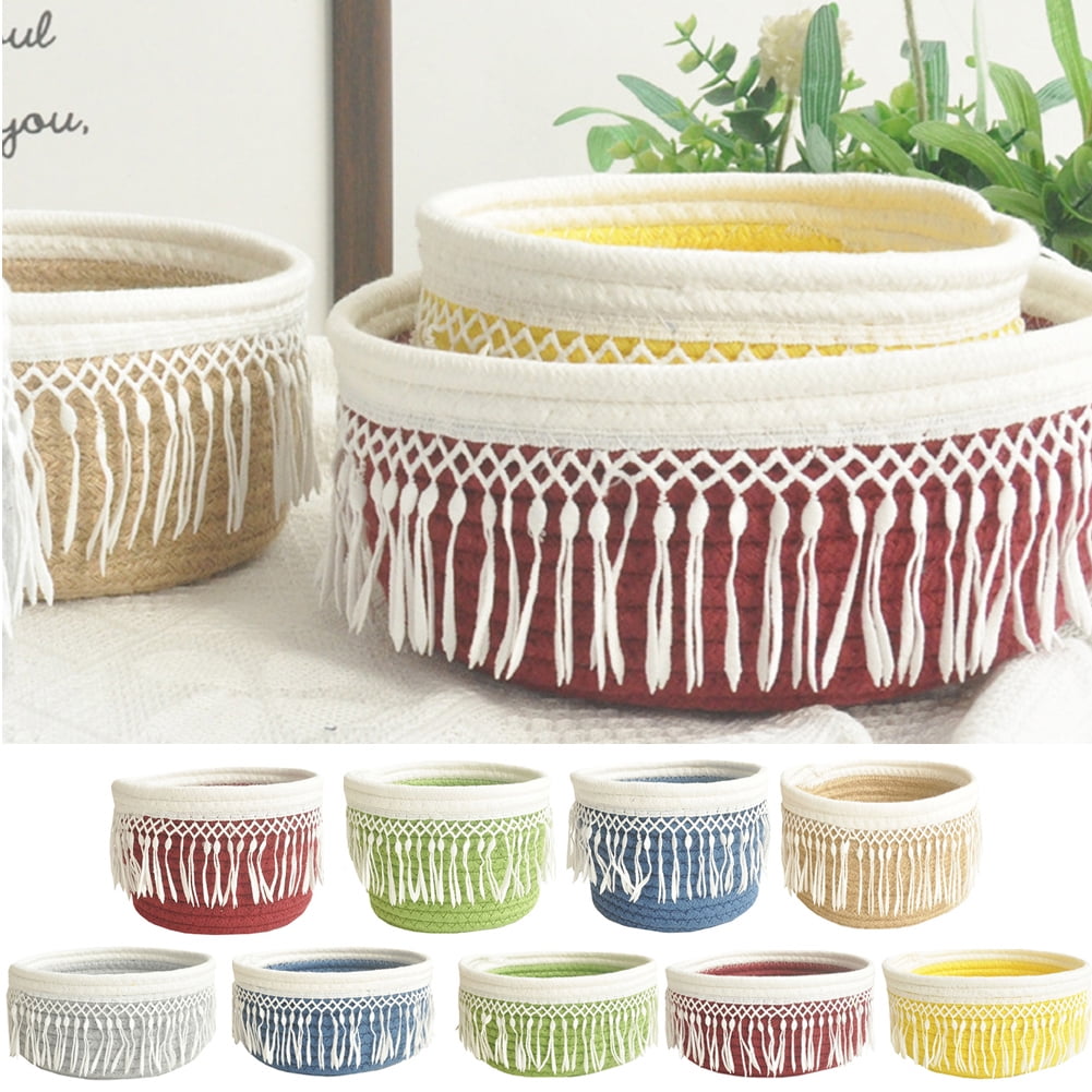 Cheers.US Rope Woven Storage Baskets Small Rope Baskets for Shelves Bathroom, Durable Nursery