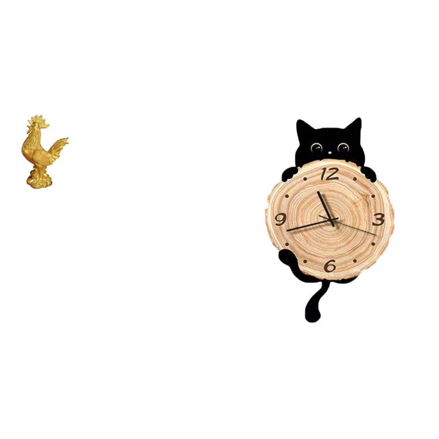 Escultura de pollo,Escultura de pollo,decoración del hogar,figura de gallo,Reloj de pared,Reloj de pared decorativo para baño y dormitorio.,Reloj de pared de gato silencioso y sin tictac,regalo