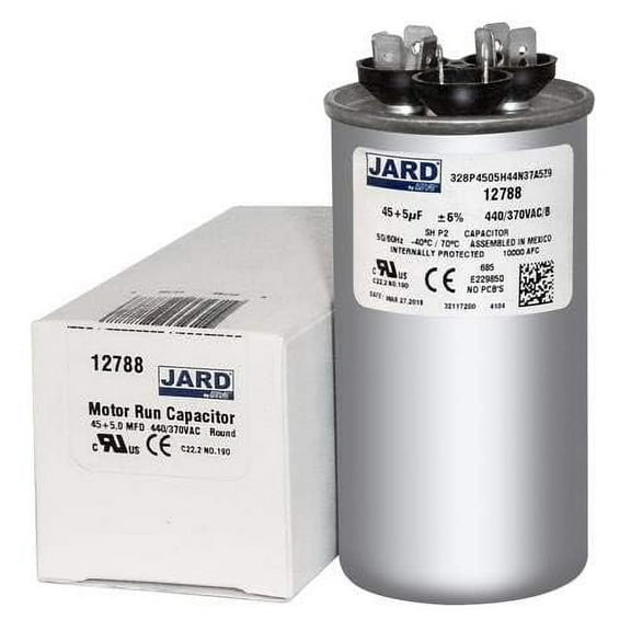 45   5 x 370/440 VAC Round Dual Run Capacitor by  # 12788