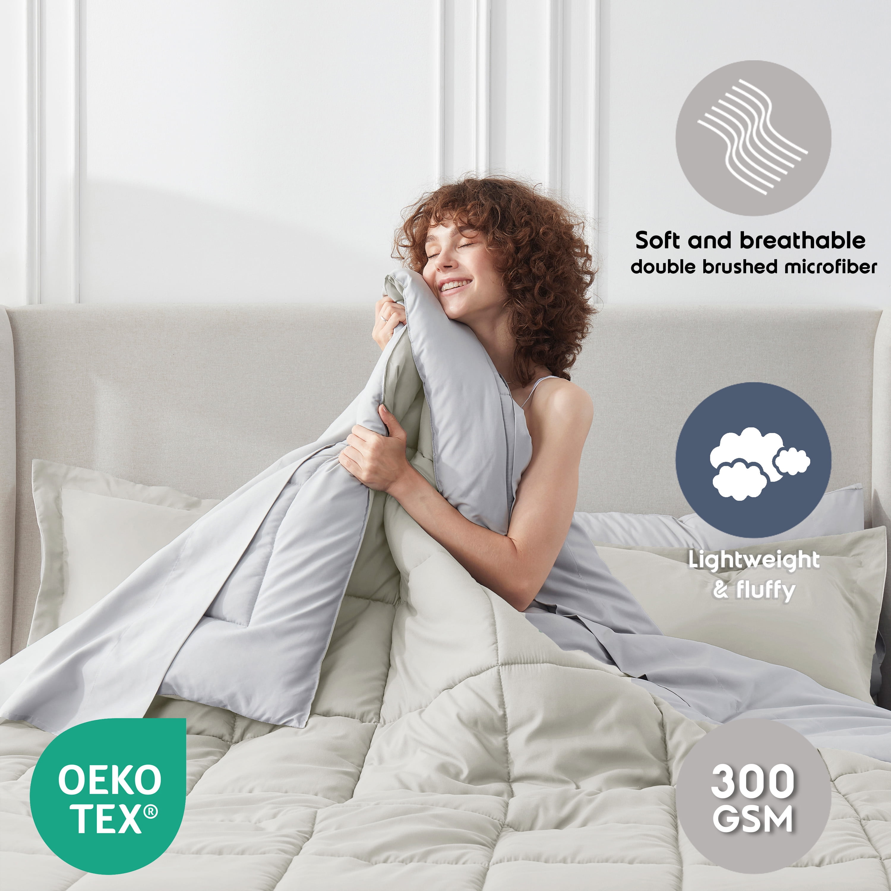 LammaLoe Twin Comforter Set With Sheets, Reversible Bed In A Bag 7 Piece, Bedding Set