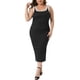 thumbnail image 2 of Vestidos de verano sin mangas de punto para mujer de tallas grandes Agnes Orinda, con corte lateral en contraste y escote cuadrado, 3X negro, 2 of 6