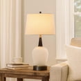 thumbnail image 7 of Wenu 29 Inch Table Lamp, Accent Frosted Glass Base, White Fabric Shade, 7 of 7