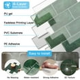thumbnail image 5 of 10PCS 10.6''x12.6'' Peel and Stick Backsplash in Green,Heavy-Duty Self-adhesive Subway Tile for Kitchen Bathroom, 5 of 9