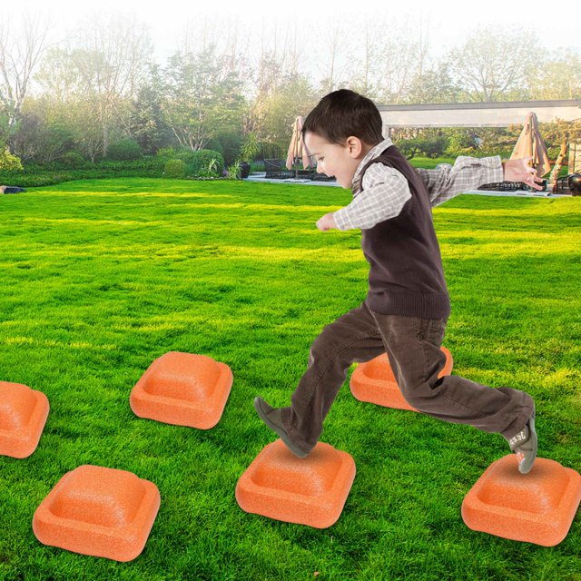 EIMELI Non-Slip Sensory Balance Stepping Stones for Kids - Colorful Indoor/Outdoor Training Blocks for Physical Development Core Strength and Motor Skills (Ages 3-12)
