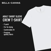 BELLA+CANVAS Adult Unisex Short Sleeve Crew T-Shirt for Tie-Dyeing, 2-Pack, Large, White