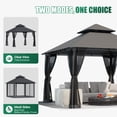 thumbnail image 6 of Clouddwell 10'x 10' Patio Gazebo Double Roof Protection All-Weather Outdoor Shelter Features Insect Screens for Backyard, Lawn, (Gray), 6 of 9