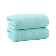 Wzzjkit Bath Towel Set, 14x30in Velvet Bathroom Towel Set Thickened Corals Velvet Absorbent Quicks Dry for Home Bathroom Travel Use Towel Set 2PC