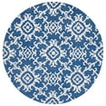thumbnail image 3 of SAFAVIEH Blossom Cletus Geometric Wool Area Rug, Navy/Ivory, 6' x 6' Round, 3 of 10