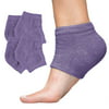 ZenToes Moisturizing Heel Socks 2 Pairs Gel Lined Fuzzy Toeless Spa Socks to Heal and Treat Dry, Cracked Heels While You Sleep (Fuzzy, Purple)