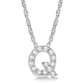 thumbnail image 1 of Petite Pave Diamond Initial Pendant Necklace 14k White Gold, 1 of 1