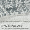 thumbnail image 3 of Tirrinia Snowflake Sherpa Throw Blanket 50" x 60", Super Soft Fluffy Sherpa Throw TV Blanket Decorative Blanket for Bed Couch Holidays | Catalonia series | Grey, 3 of 7