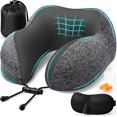 thumbnail image 1 of Travel Pillow, Travel Pillows For Sleeping Airplane, Removable Cover Neck Pillow With Adjustable Clasp, Memory Foam Neck Pillow Set With Eye Mask, Ear, 1 of 5