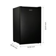 Galanz 4.3 cu ft Single-Door Mini Fridge in Black with Energy Star efficiency—compact, space-saving refrigerator perfect for dorms, offices, and small rooms