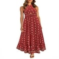 thumbnail image 3 of EIMELI Femmes Été Casual Robe Licol Cou Boho Plage Robe Creuse Sans Manches Dos Volants Robe Longue, 3 of 6