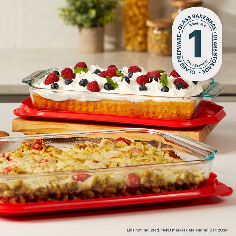 Pyrex, Bakeware Set, 2-qt and 3-qt Oblongs, Durable Glass