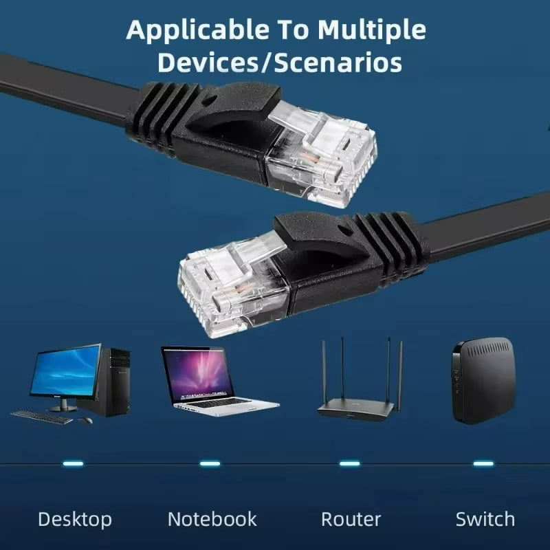 Cat 6 Ethernet Cable RJ45 Shielded Network 32FT/65FT/98FT Ethernet Cableh Flat Hig Speed 1000Mbps Internet Network Cord Cat6 RJ45