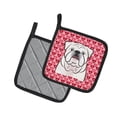 thumbnail image 2 of Caroline's Treasures White English Bulldog Hearts Pair of Pot Holders, 2 of 2