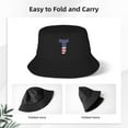 thumbnail image 3 of ZNDUO Sun Hat for Men/Women, Foldable Bucket Hat for Beach, Hiking, Garden, Safari, Fishing, Etc, Letter T Usa Flag Pattern, 3 of 8