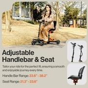 SuperHandy 4-Wheel Mobility Scooter - Lightweight, Foldable, 48V 2Ah Li-Ion Battery, Adjustable, Flat-Free Tires, 330lbs Capacity (Orange & Black)