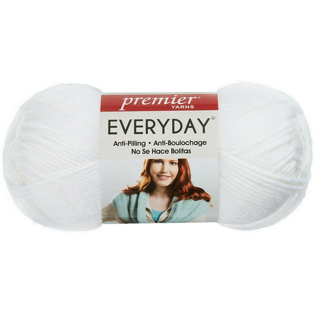 Premier Yarns Anti Pilling Everyday Worsted Solid Yarn Snow White Walmart Com Walmart Com