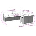 thumbnail image 2 of vidaXL 8 Piece Garden Sofa Set with Cushions Black Poly Rattan, 2 of 5