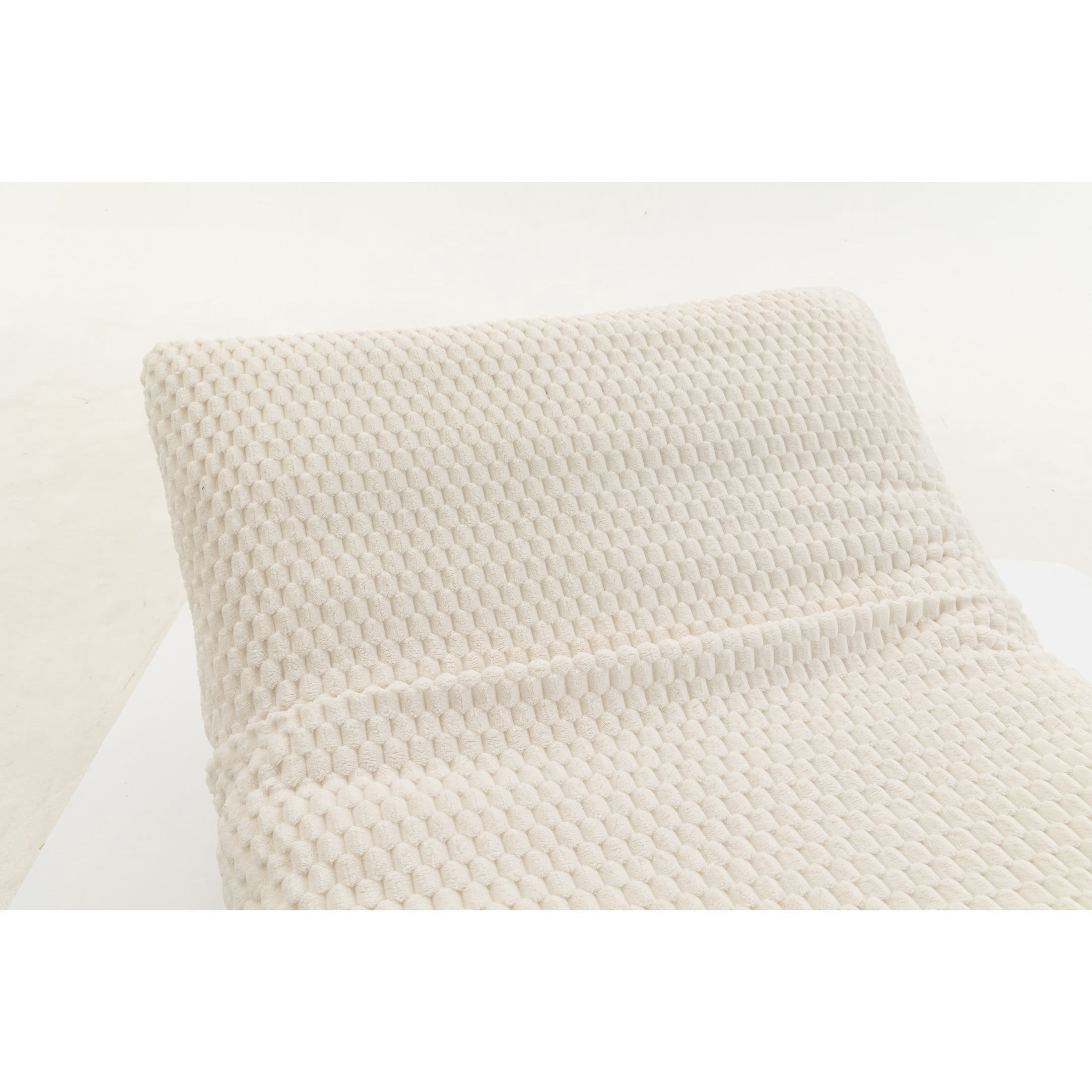 GDF Studio Alaric Corduroy Bean Bag Rocking Chair with Solid Wood Frame, Lazy Sofa for Living Room, Bedroom, Antique White