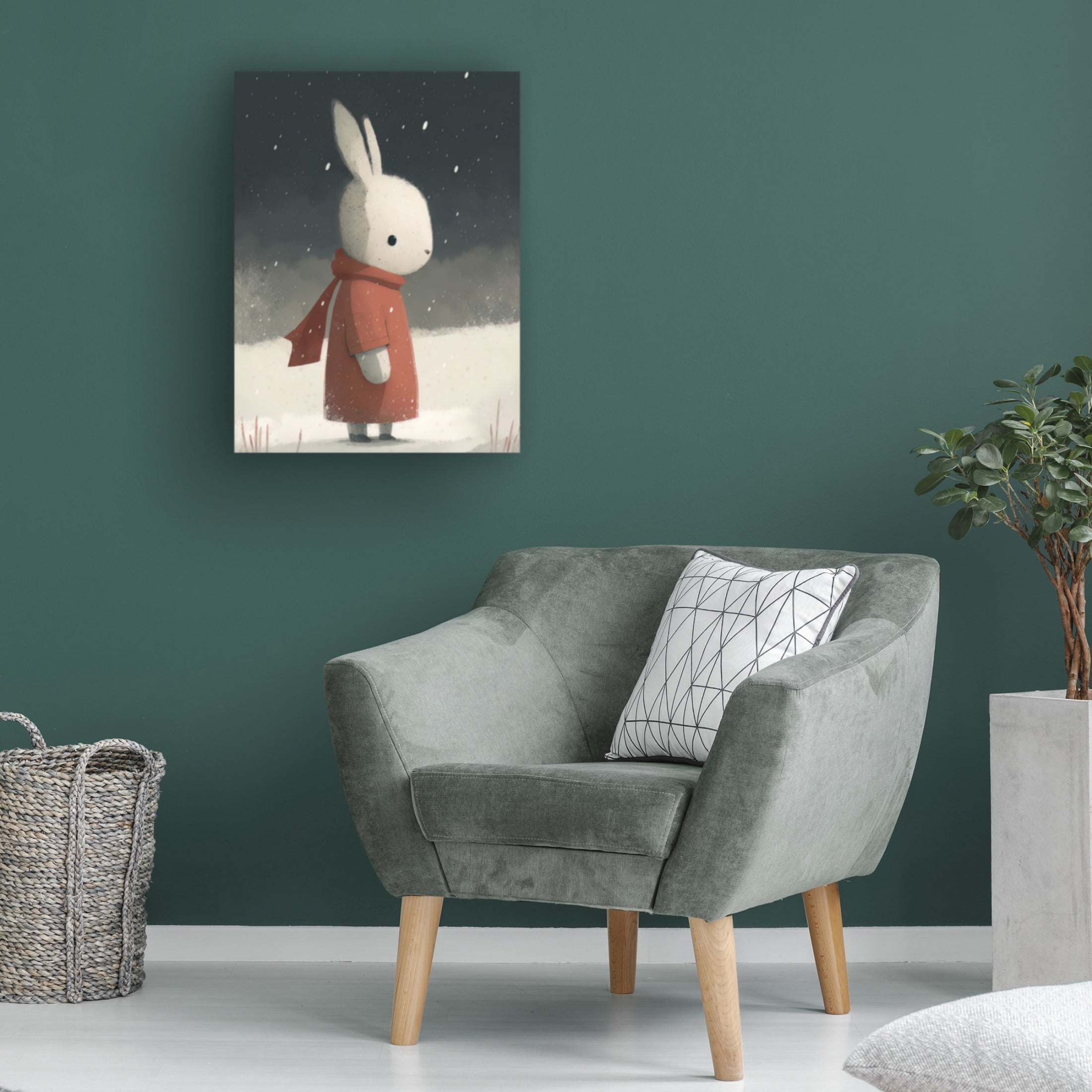 Canvas Wall Art - Bilge Paksoylu 'Rabbit 1' Wall Art for Living Room, Bedroom, or Office Décor by Trademark Fine Art - 24 x 32 Inches