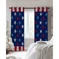 thumbnail image 2 of Blackout Curtains for Bedroom, 4th of July Room Darkening Window Drapes for Living Room, Star Red Stripes Wood Independence Day Thermal Insulated Grommet Curtains, 42x45 inch, 2 Panels, 2 of 9