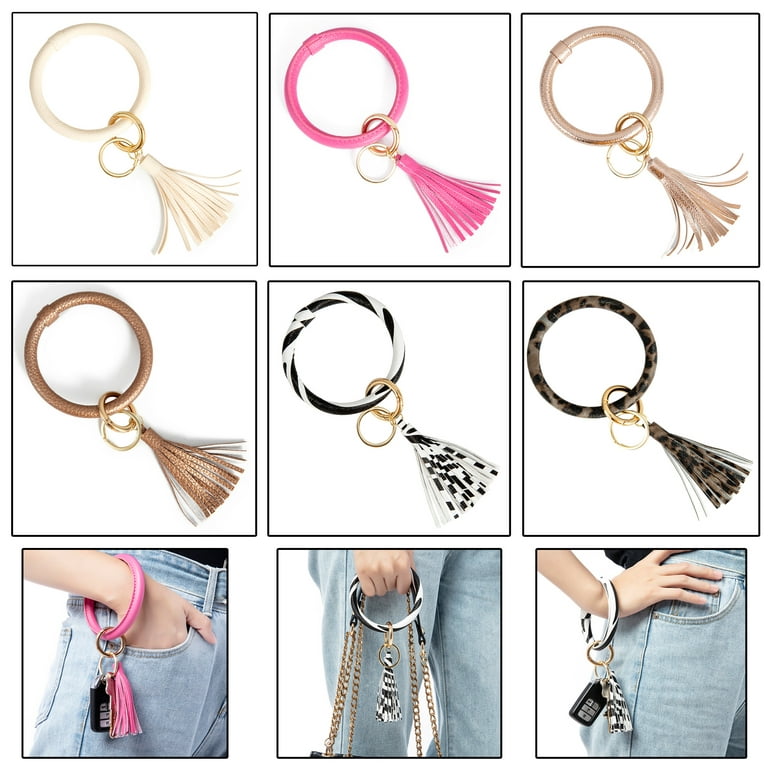 M&C Music Color Silicone Bangle Key Ring Bracelet Key Rings, Round Keyring  Circle Key Ring Holder for Women Girls Ideal Gifts