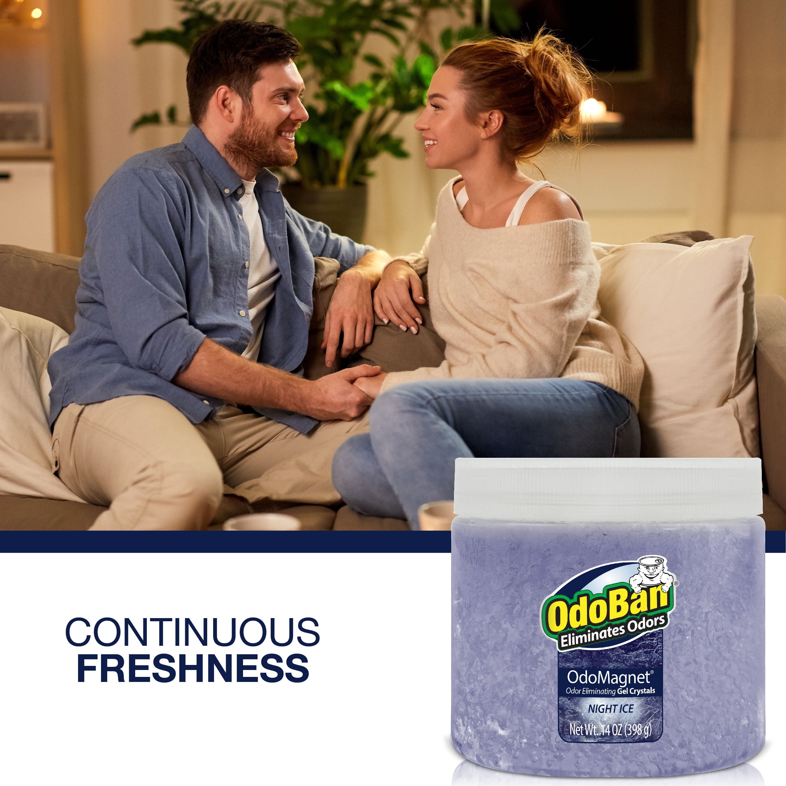 OdoBan OdoMagnet Odor Eliminator Gel Crystals, 14 Ounce 12-Pack, Night Ice Scent