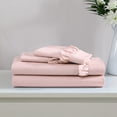 thumbnail image 3 of Swift Home Home Essential Luxurious Silky Ruffle Hem Microfiber Bedding Sheet Set Rose Twin, 3 of 5