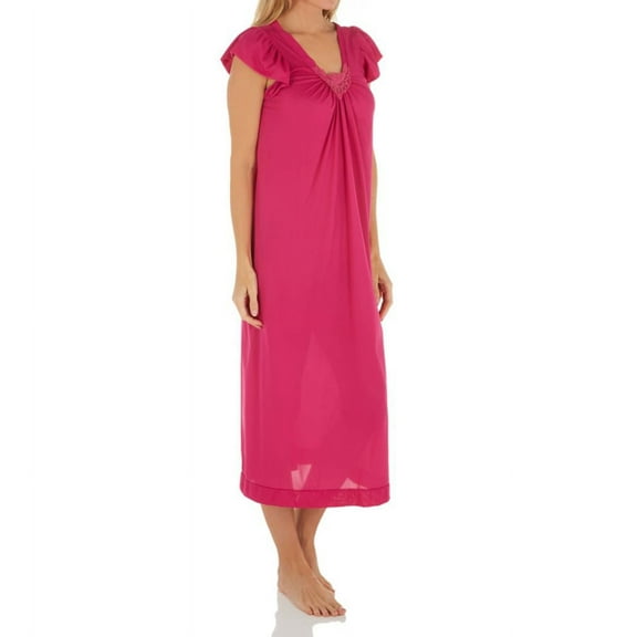 Women's Shadowline 36510 Cherish 38 Inch Cap Sleeve Nightgown (Lilac 1X)