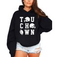 thumbnail image 2 of Touchdown Football Hoodie Distressed Game Day Tailgate Pullover Sweatshirt, Black, M, 2 of 8