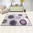 thumbnail image 3 of YFYANG 36"x24" Non-Slip Flannel Carpet Doormat, Living Room Bedroom Office Decorative Area Rugs, Indoor Purple Heart Abstract Flower Texture Floor Mats, 3 of 7