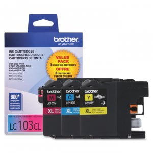 Brother Genuine High Yield Color Ink Cartridge, LC1033PKS, Replacement Color Ink Three Pack, Includes 1 Cartridge Each of Cyan, Magenta & Yellow, Page Yield Up To 600 Pages/Cartridge, LC103