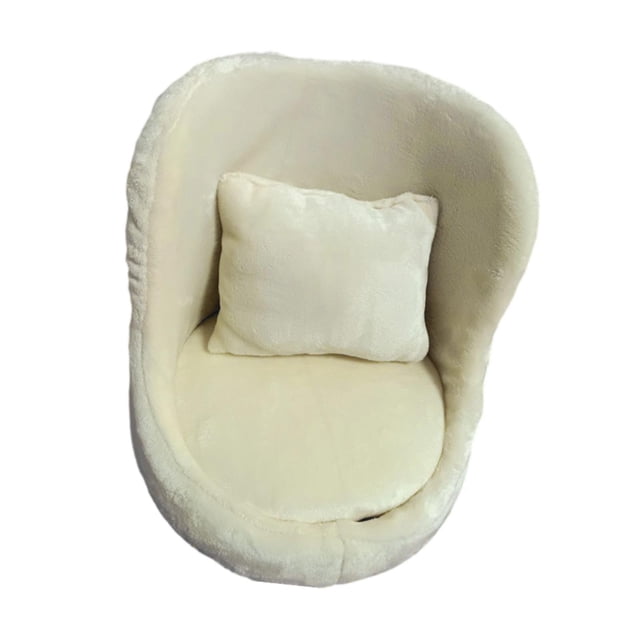 Mini sofá para posar, silla para fotos infantiles, silla pequeña, bonita, cómoda y decorativa para bebés. Beige Con almohada