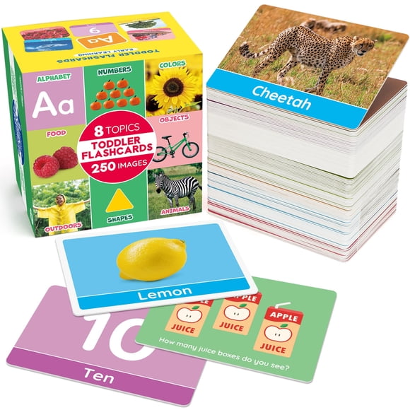 Benben Tarjetas Flash para Niños Pequeños 125 Tarjetas Educativas Extra Gruesas De Doble Cara Alfabeto Número Forma Animal Color Actividades De Aprendizaje Preescolar Regalo para Niños 1 2 3 4 Años