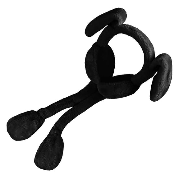 Otqutp Lightweight Ear Cover Unisex Ear Moving Bunny Ear Cute Rabbit Ear Warmer Winter/Outdoor Ear Up Headbands Earmuff for Men Women Cold Weather Outdoor Activities(Black,One Size)