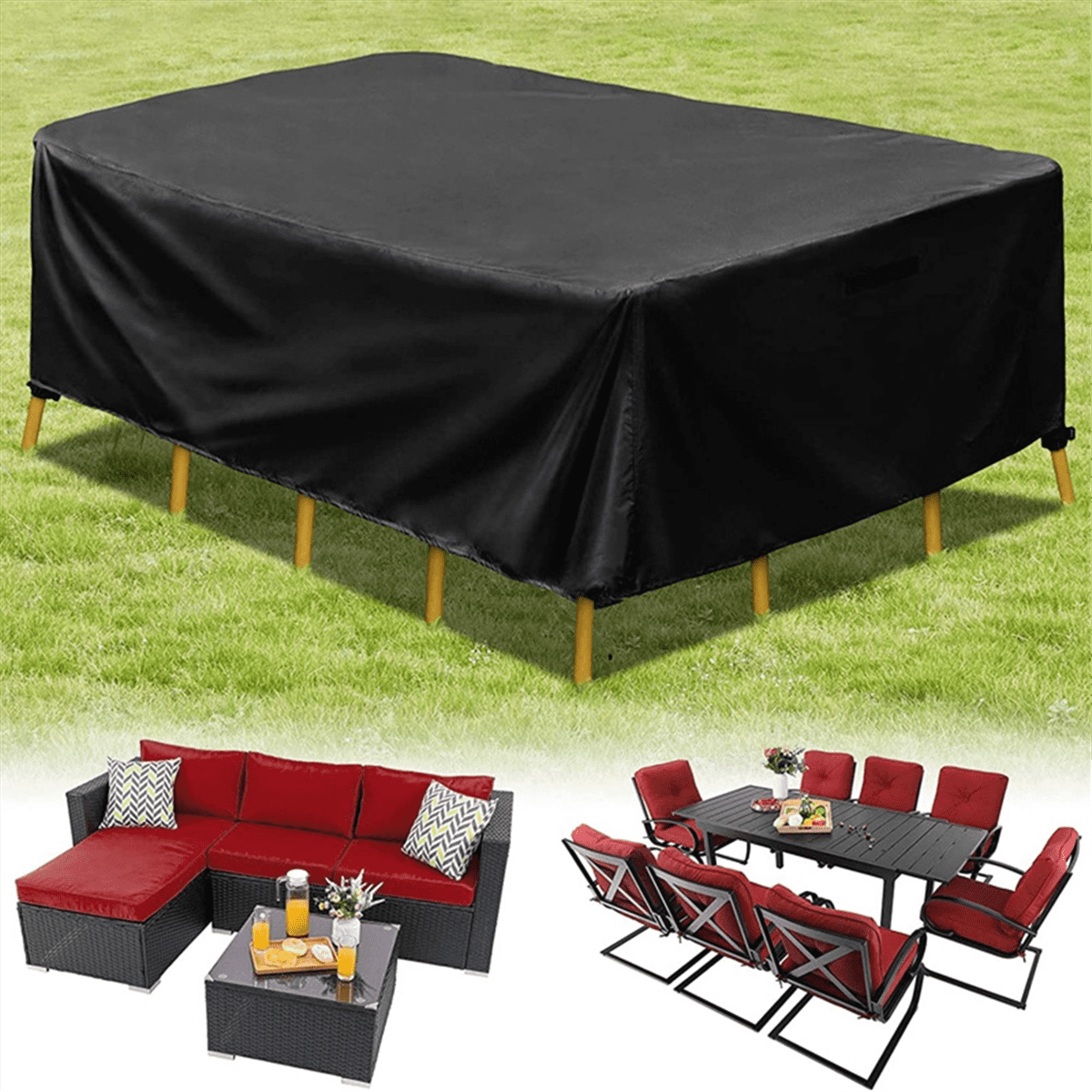 Patio Furniture Set Cover Waterproof,Heavy Duty Funiture Covers for Outdoor Sectional Sofa Wicker Rattan Table XL