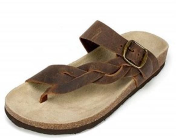 ladies mountain sole leather strap sandals