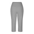 thumbnail image 4 of XIAONU Womens Pants pleasure Wide High Waist Exercise Capris Pants Sporty Yoga Pants Wide-Leg Cropped Pants With Pockets, 4 of 6