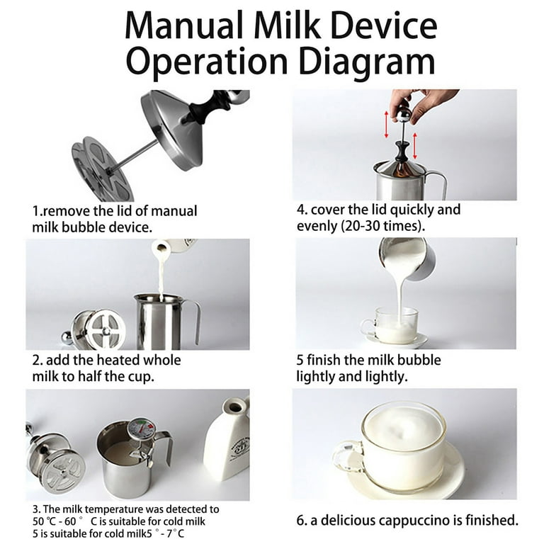 Household 400 Or 800ml Milk Coffee Manual Milk frother Cafe
