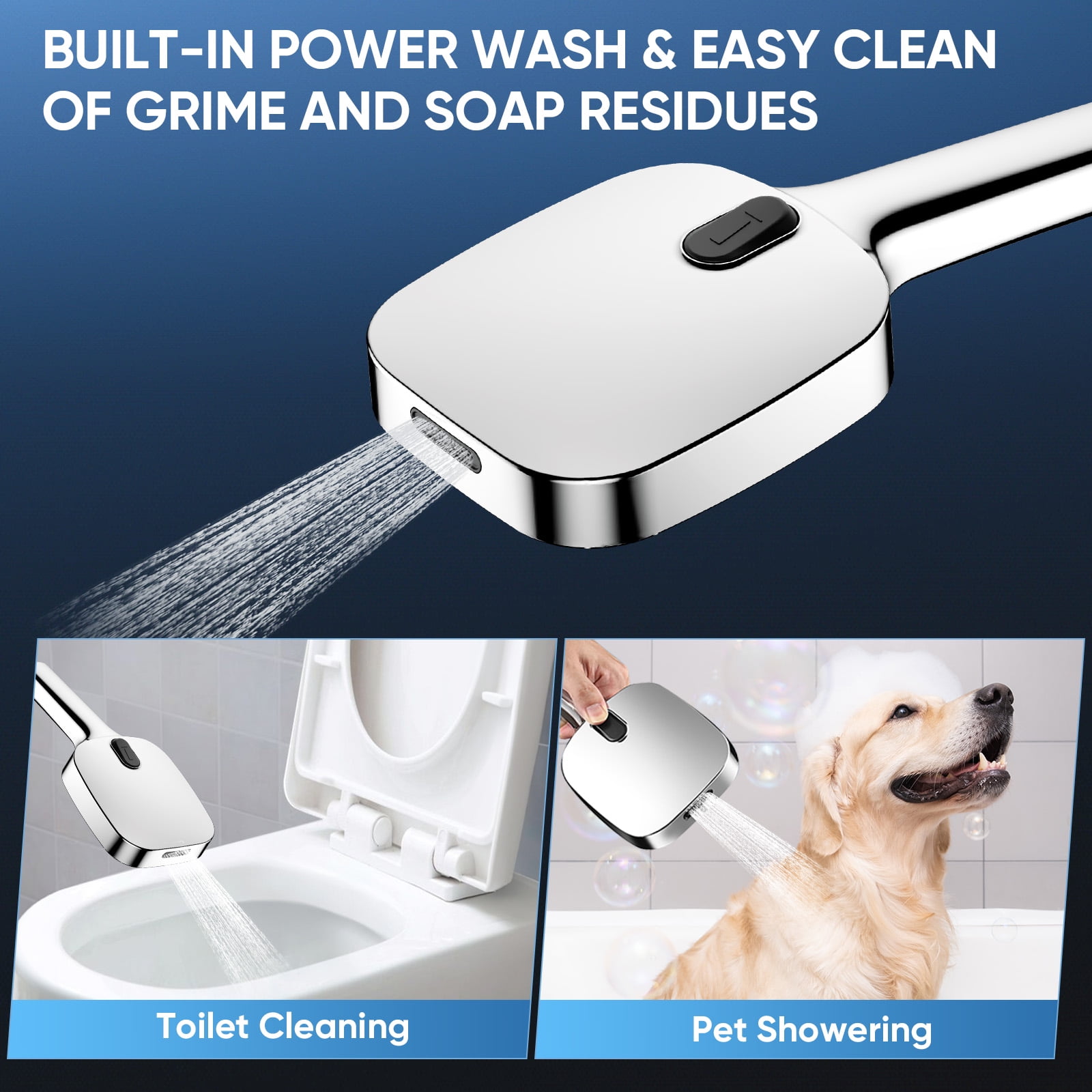 ENRUNEST, 8 Modes 2.5 GPM Wall Mount Showerhead and Handheld Shower
