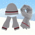 thumbnail image 2 of FYEGRE Winter Knitted Scarf Hat Gloves Set Complete Warm Ensemble for Cold Weather Grey One Size, 2 of 7