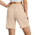 thumbnail image 4 of YUGYXL Womens Cargo Shorts Elastic Waist Hiking Shorts with Zipper Pockets Drawstring Lightweight Shorts Vacation Pants Beige L, 4 of 9